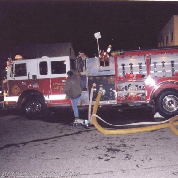 Engine 160 pumping at the fatal Bannon Avenue Apartments Fire, From 2004.